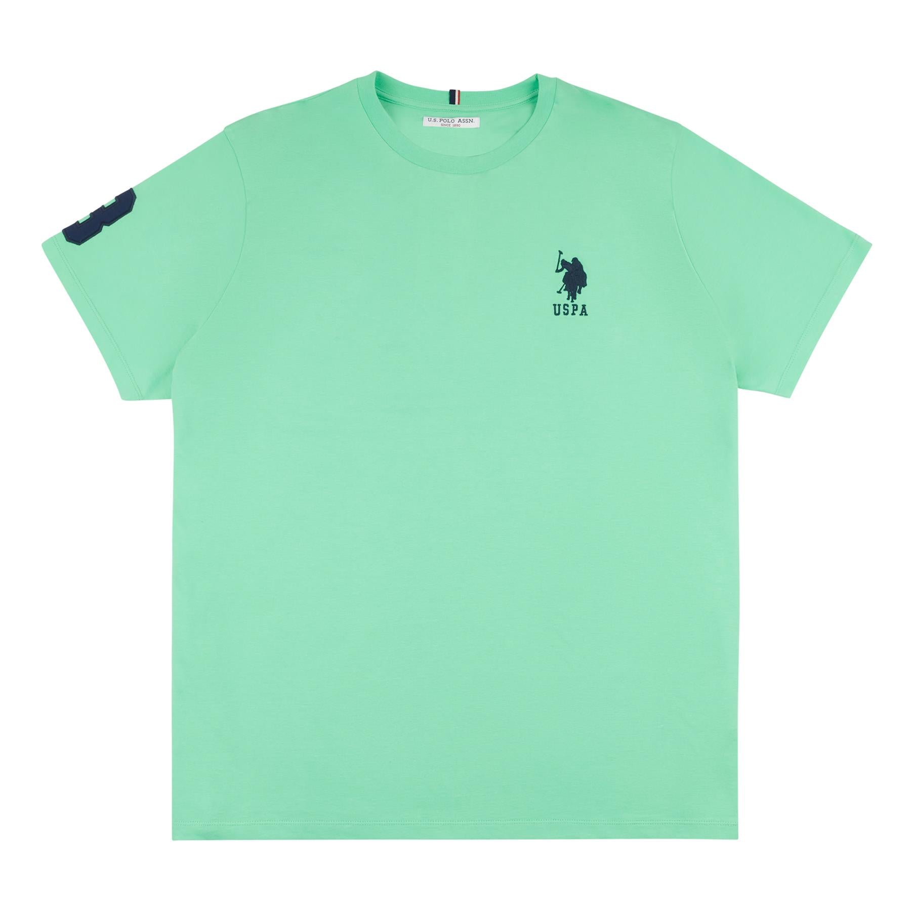 Men U.S. Polo Assn. Uspa Plain Pure Cotton T-Shirt With Large Logo Detail