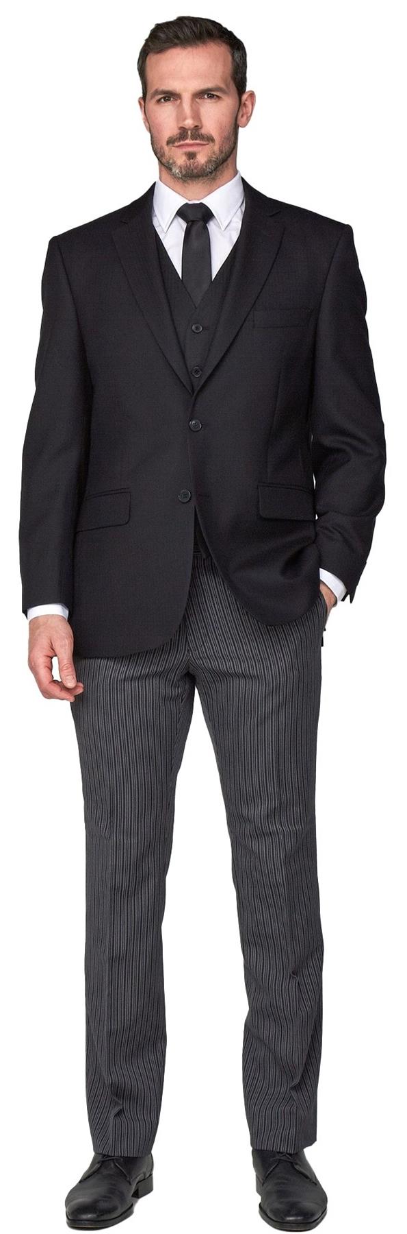 Scott Five- Button Masonic Herringbone Waistcoat For Men in Black, 34R-60R