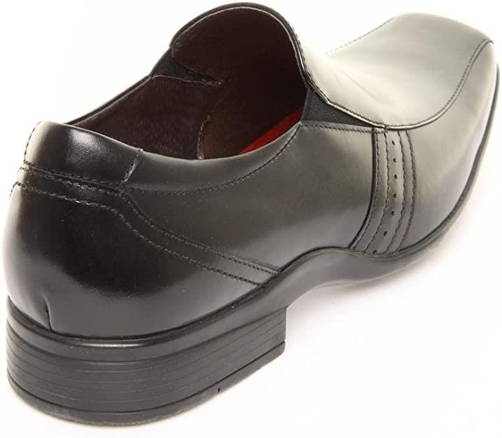Front Men's Craddock Formal Style Leather Slip On Shoes in Black 12 to 14