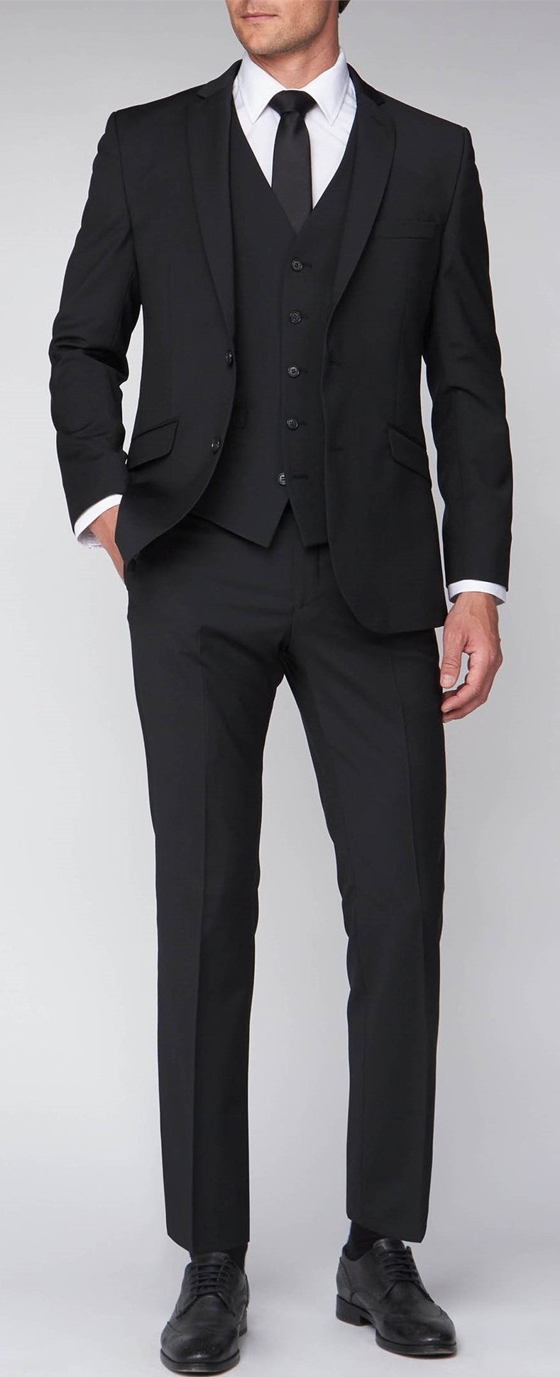 Scott Men's Classic Fit Formal Waist Coat (17127) in Black, 34 to 60 Long & Regular