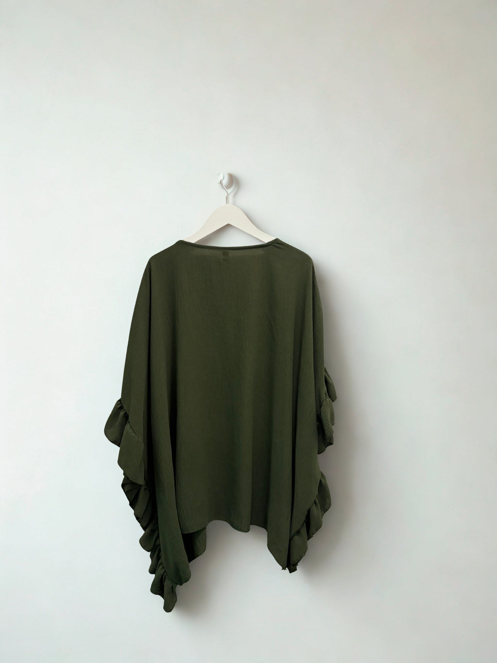 Women’s Ruffle Sleeve Kimono Cardigan | Lightweight Layering Jacket | One Size Fits 8–24/26