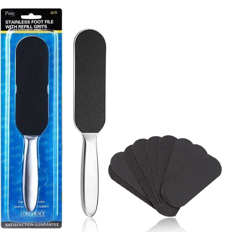 Stainless Steel Double Side Foot File Replace Sanding Cloth Pedicure Foot-Care-Tool Dead Skin Remover Foot Rasp Refill