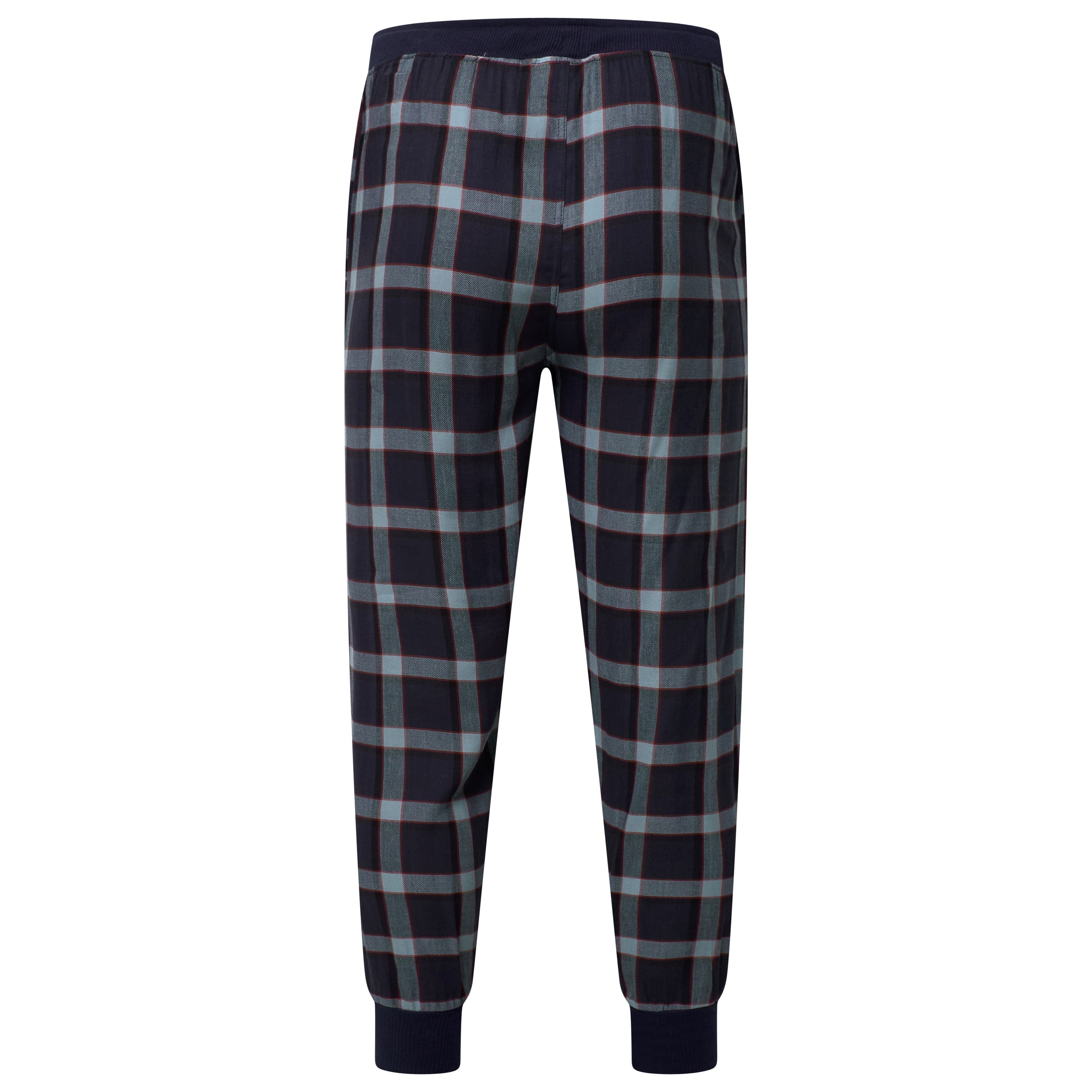 Lucky Brand Mens Pyjama Set Crew Neck Flannel Pants Cotton Lounge Sleepwear
