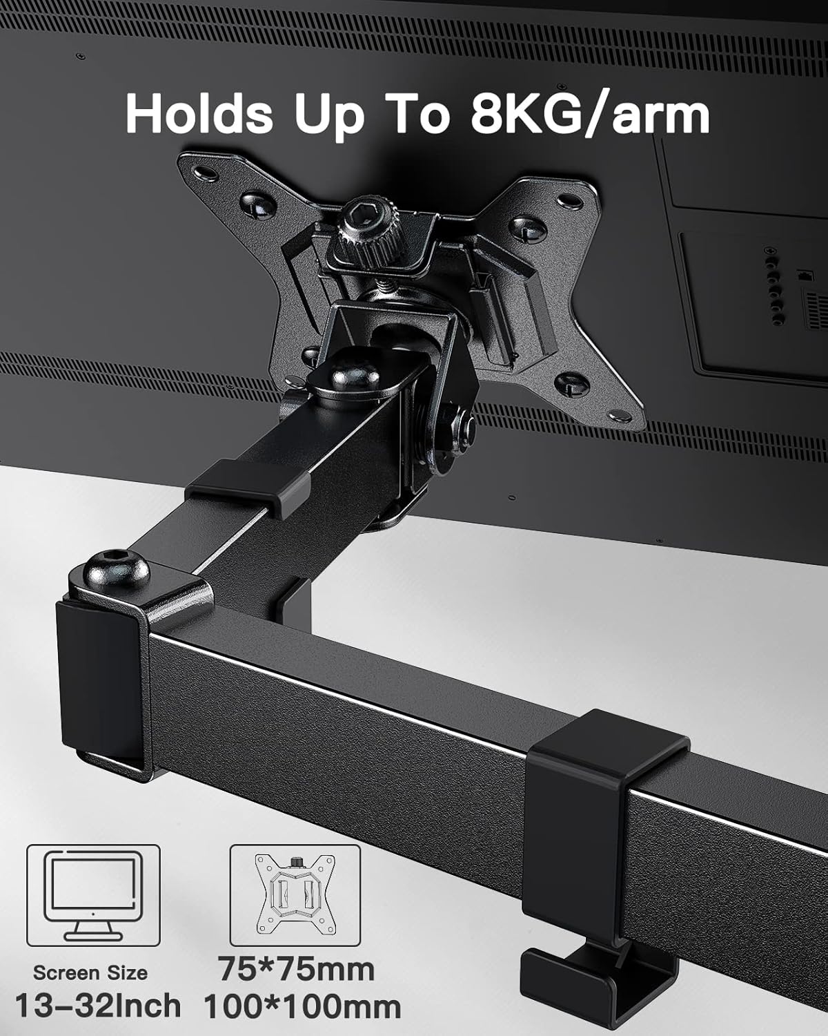 Dual Monitor Stand 13 to 32 Inch Freestanding Dual Arm Adjustable ErGear