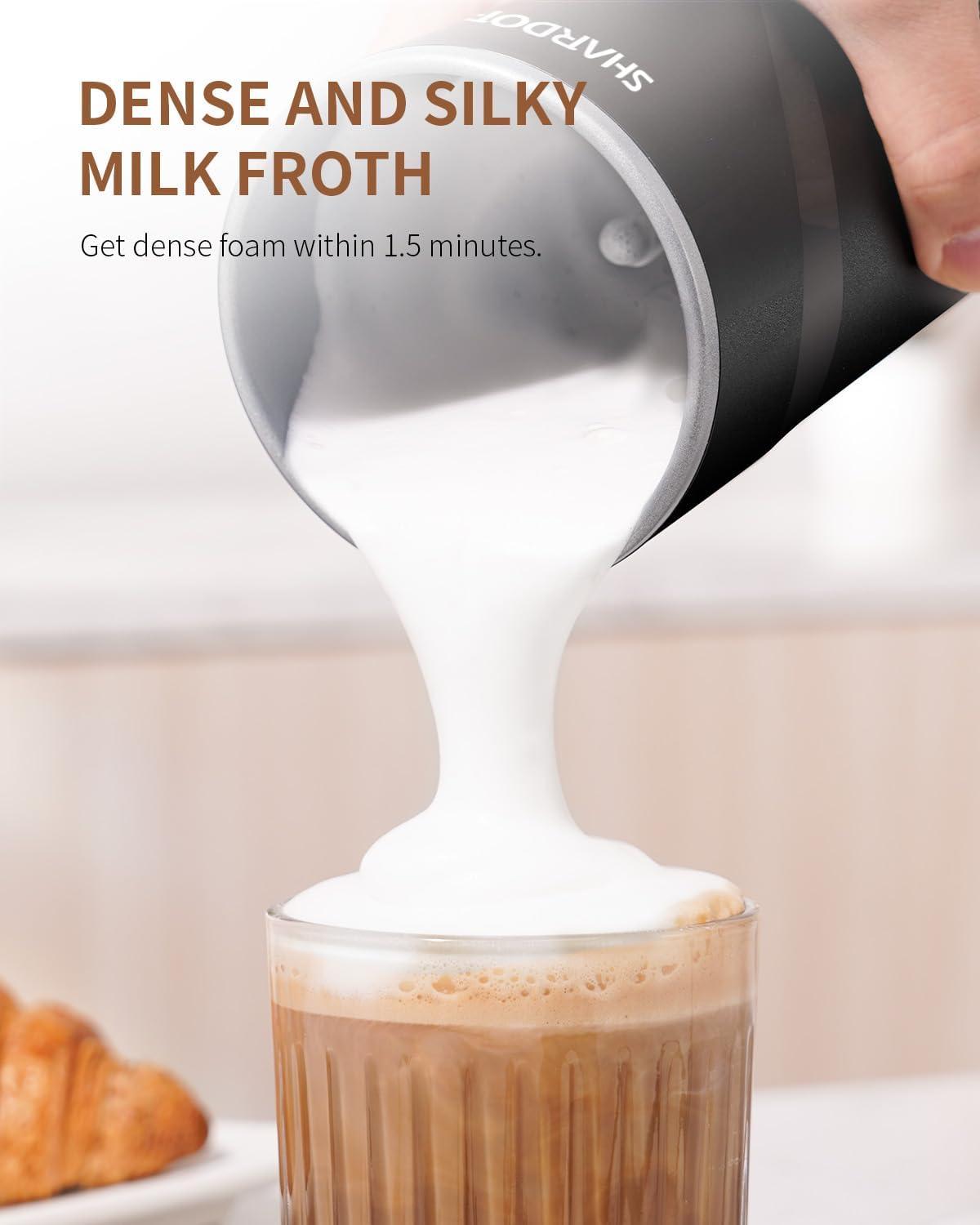 Electric Milk Frother and Steamer 300ml Hot Cold Foam Maker SHARDOR