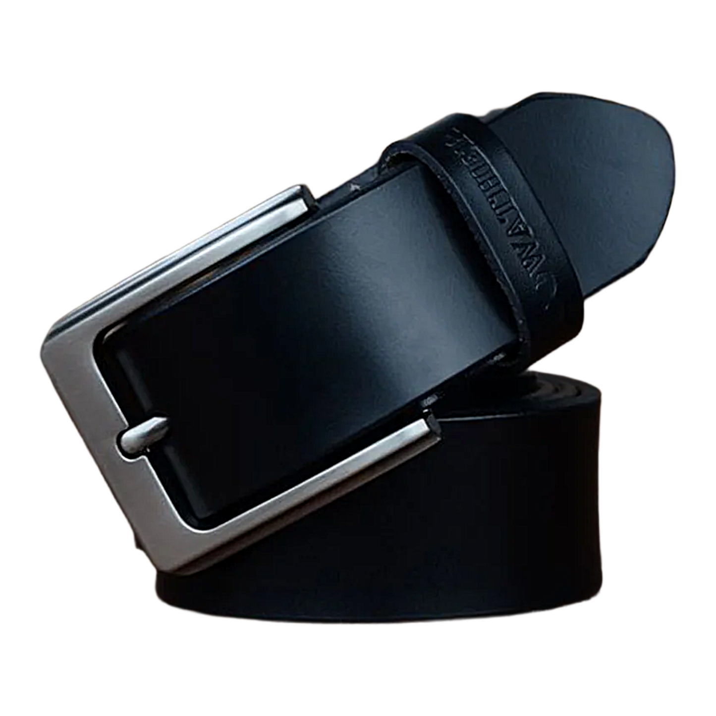 Mens Genuine Cowhide Leather Belt Vintage Plate Buckle Jeans Belt XF002 - QHA UK