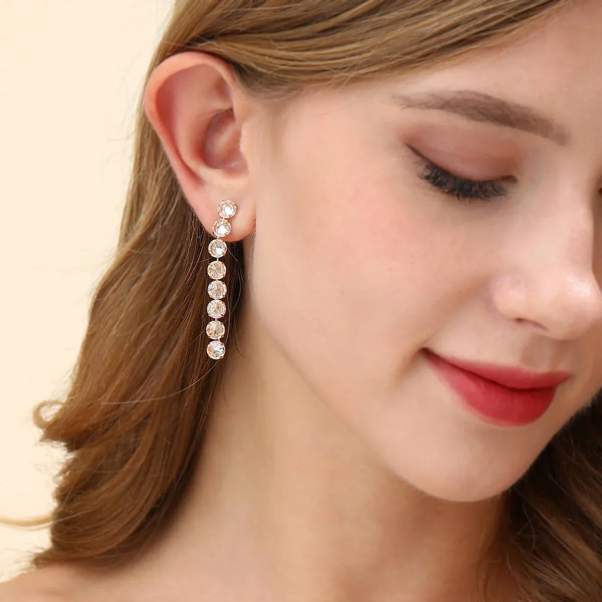 Elizabeth Crystal Post Drop Earrings - SALE