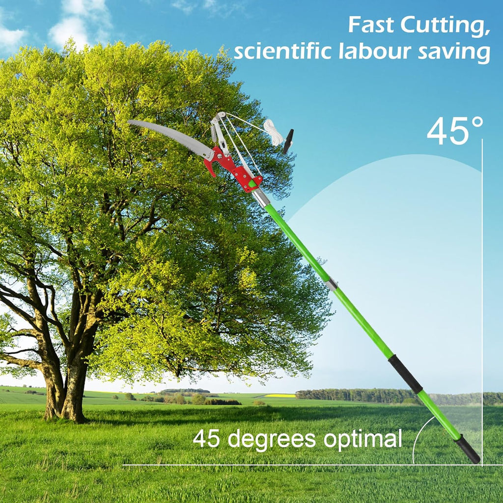 Tree Pole Pruner 8m Manual Pruning Saw with Scissors Gloves Maxant