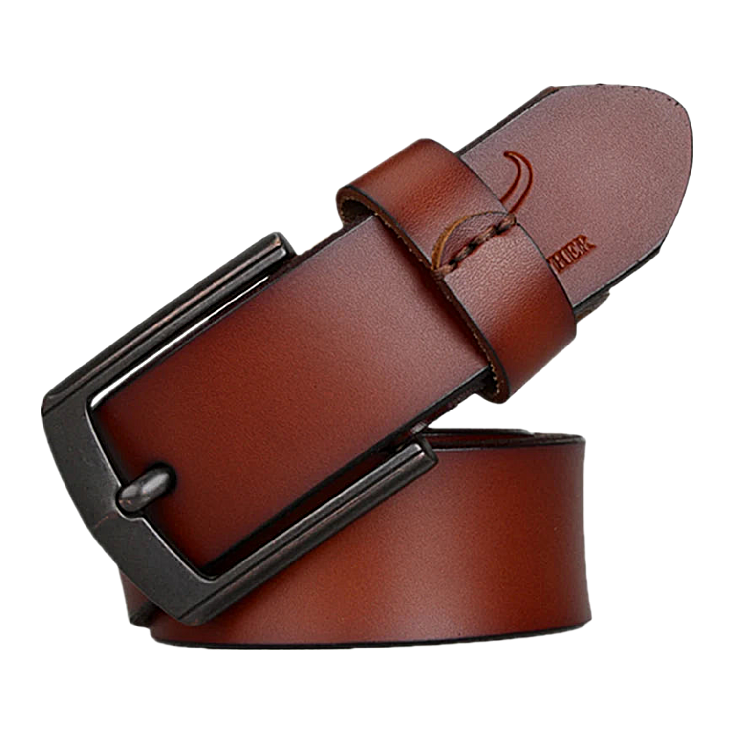 Mens Genuine Cowhide Leather Belt Vintage Pin Buckle 100–130cm XF012