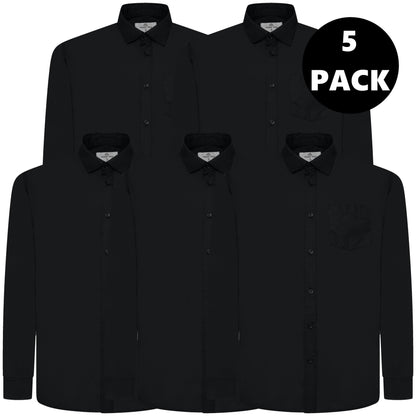 Springfield Men's Plain Long Sleeve Shirt | White or Black