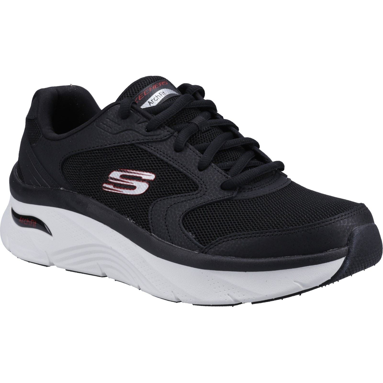 Skechers (GAR232501) Men's Arch Fit D'Lux Junction Trainers in Black/Red 6 to 12