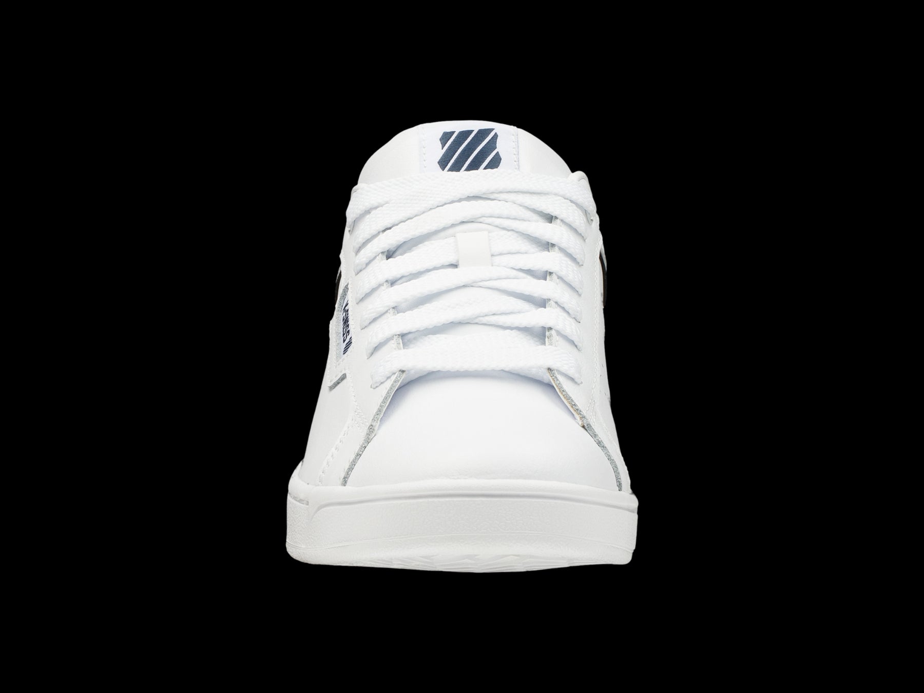 K-Swiss Mens Clean Court Leather Sneakers in White/Black/Cowhide