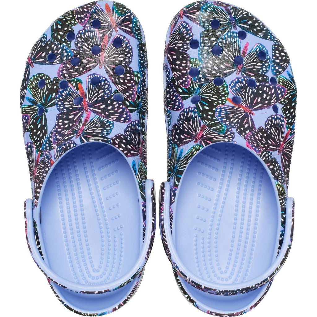 Crocs Unisex's Adult Classic Butterfly Clog in Moon Jelly/Multi 4 to 8