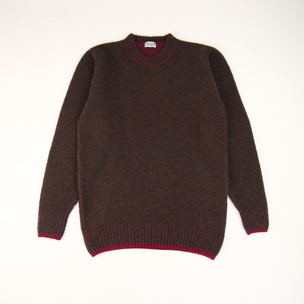Soufflé Piccadilly Brown Velvet Jumper Lambswool Fluffy Knit Hand-Linked UK Made
