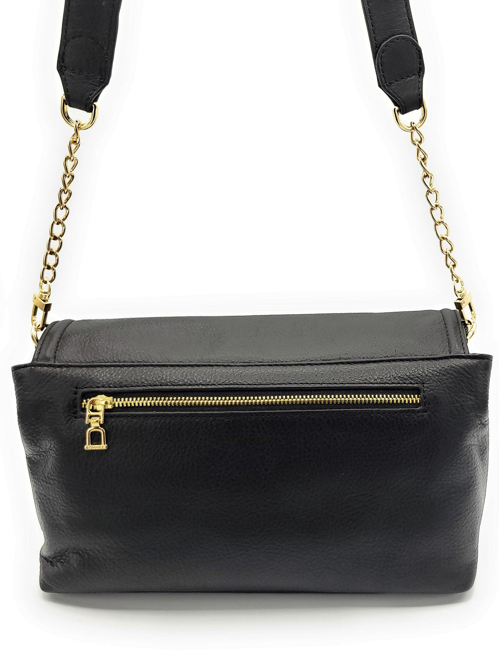 SADDLER ORLA Real Leather Designer Flapover Handbag with Chain Detail Strap
