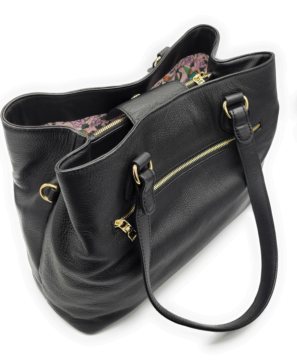 SADDLER ROSIE Real Leather Designer Twin Strap 3 Section Shoulder Bag