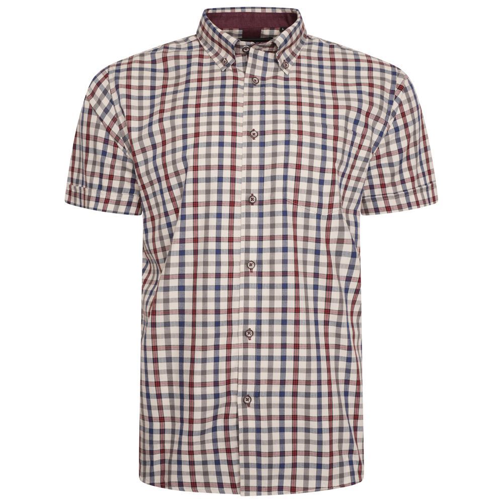 KAM Casual Short Sleeve Check Shirt for Mens KBS6282 in 4 Colours, 2XL-8XL