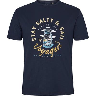 North 56*4 Men's Plus Size Premium Cotton Stay Salty Short Sleeve Tee Shirt (21123B) in Navy EUXXL-EU8XL