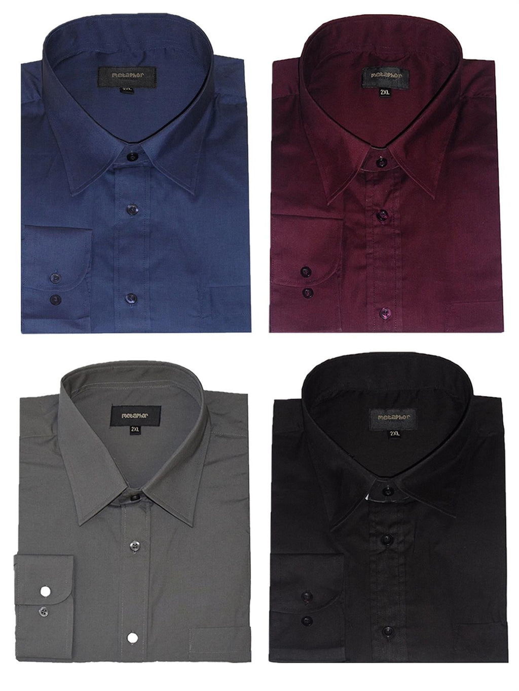Metaphor Poly Cotton Long Sleeved Plain Shirts (15500) 2XL-8XL, 5 Colours