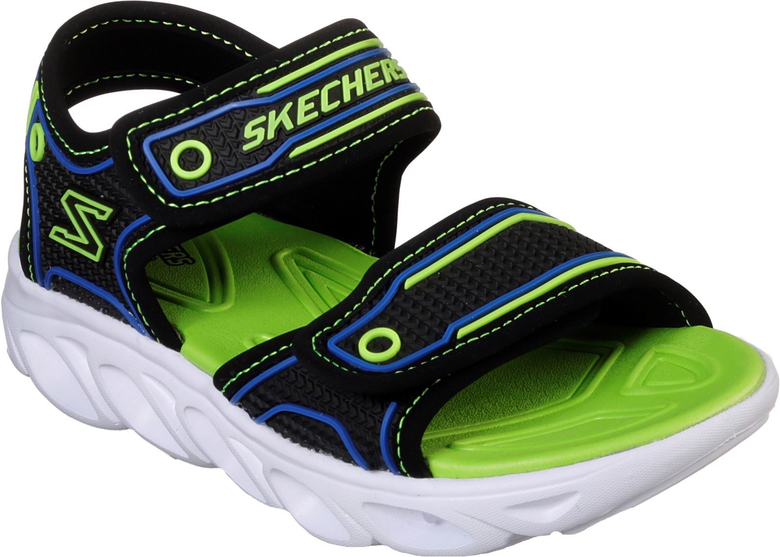Skechers Hypno-Flash 3.0 Sandal Touch Fastening Trainer Childrens Sports in Black/Lime