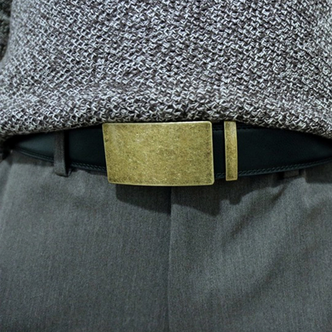 QHA Mens Ratchet Leather Belt with Automatic Buckle 35mm Wide Q69