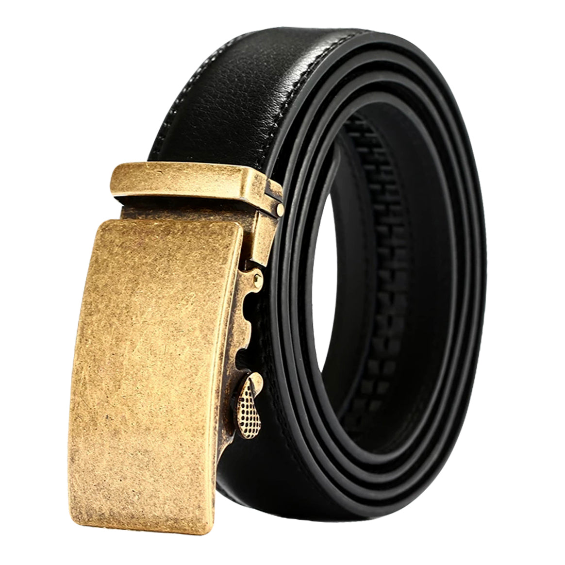 QHA Mens Ratchet Leather Belt with Automatic Buckle 35mm Wide Q69