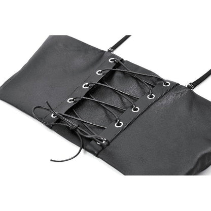 Dark in Love Ravena Buckled Faux Leather Corset Top