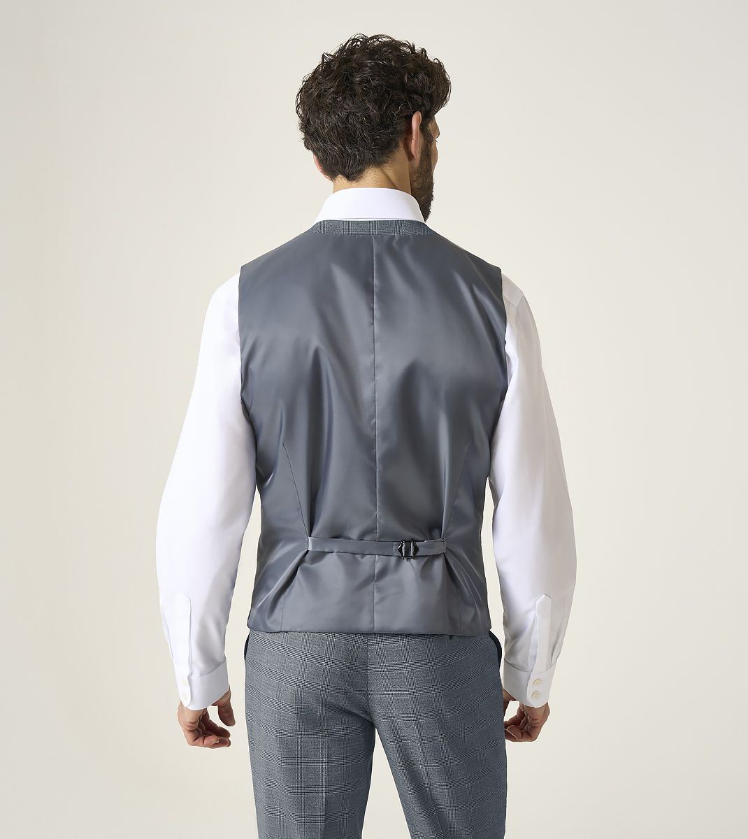 Skopes Anthony Suit Waistcoat For Men in Grey Check, 36R-62R