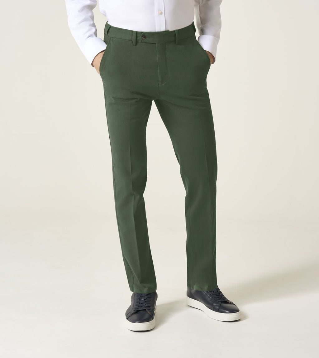 Skopes Antibes Tailored Fit Chino Trouser Mid Green, 30W-46W