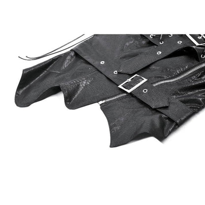Dark in Love Vespera One-Shoulder Spiked Faux Leather Corset Top