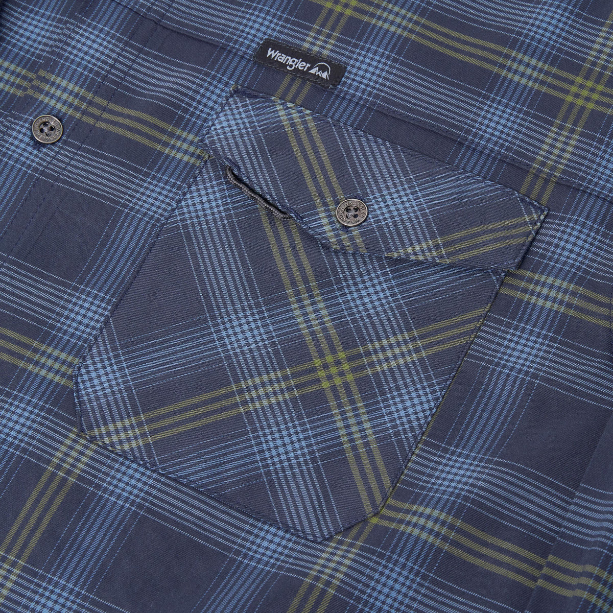 Wrangler Men's 2 Pocket Casual Utility Shirt | Navy & Green Check | L–2XL
