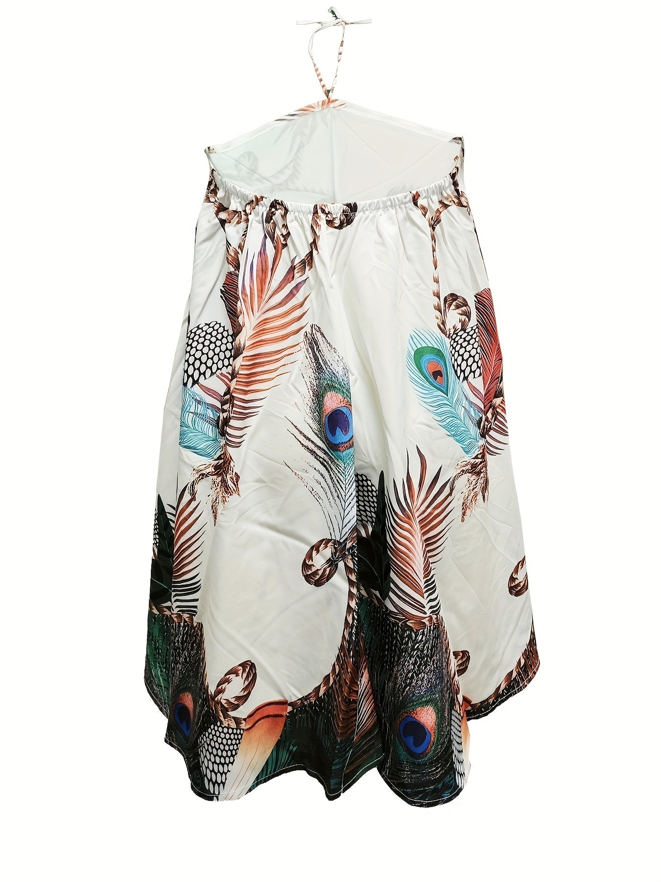 ST22079 Women's Summer Off-Shoulder Halter Tie Loose Printed Dress