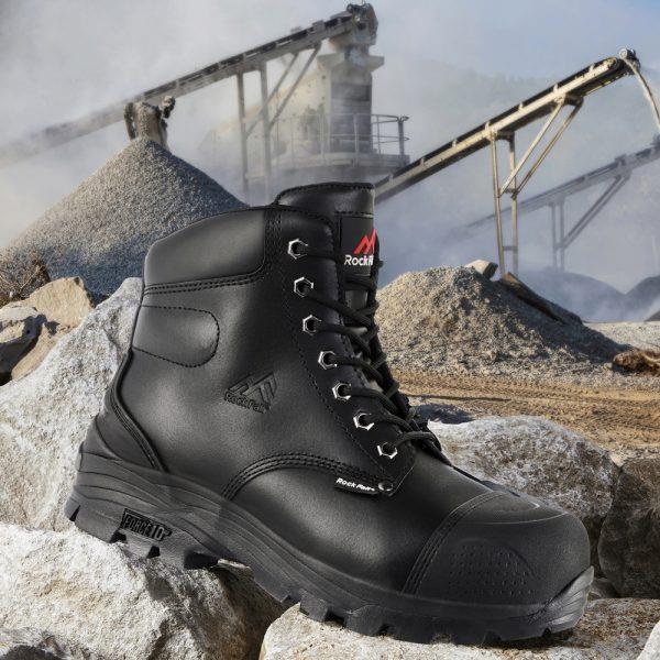 Rock Fall RF10 Ebonite Robust Safety Boot in 5 to 14, Black