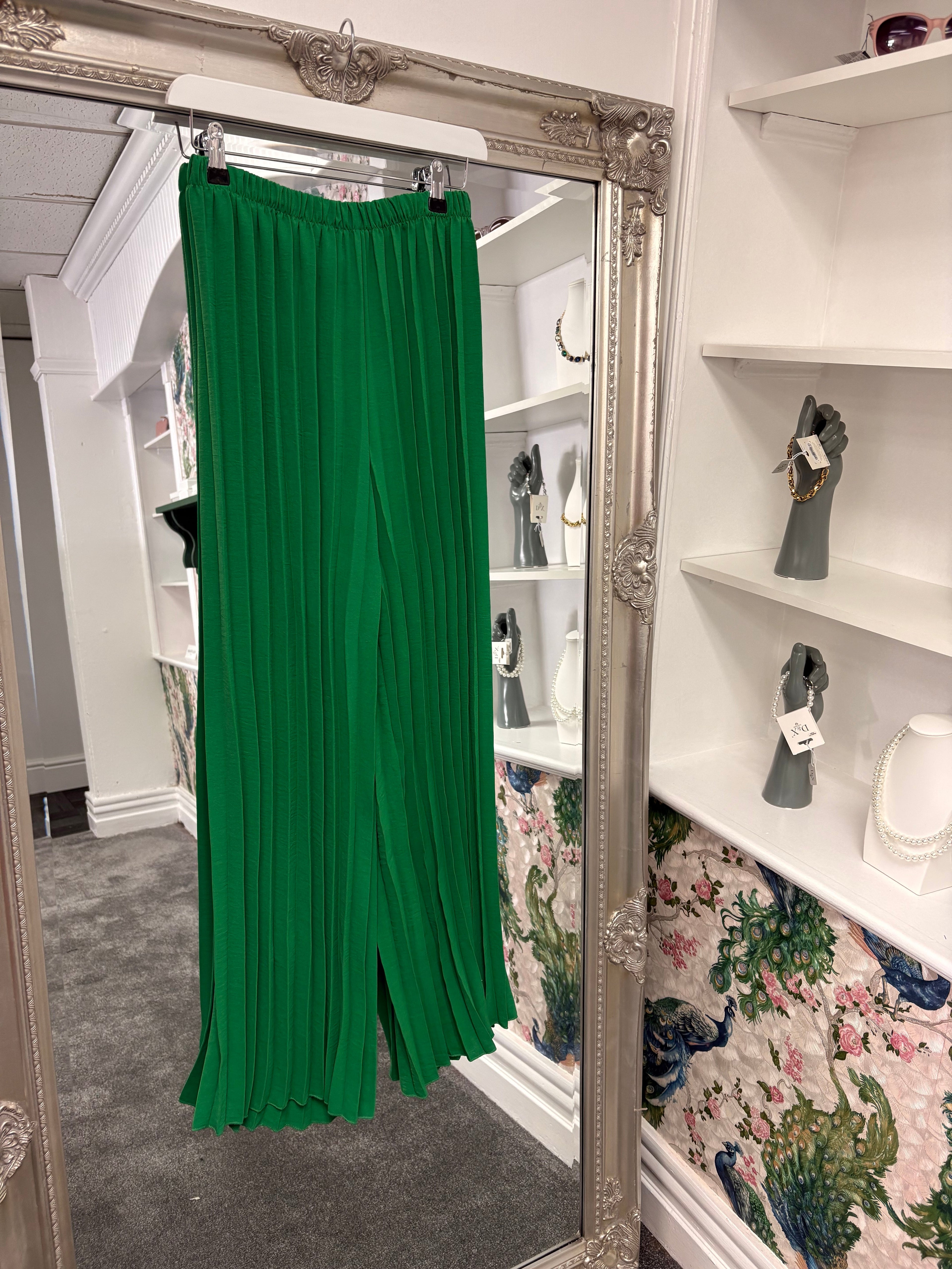 Luxtyle Pleated Co-ord Set | Top & Wide Leg Trousers | One Size 8-18