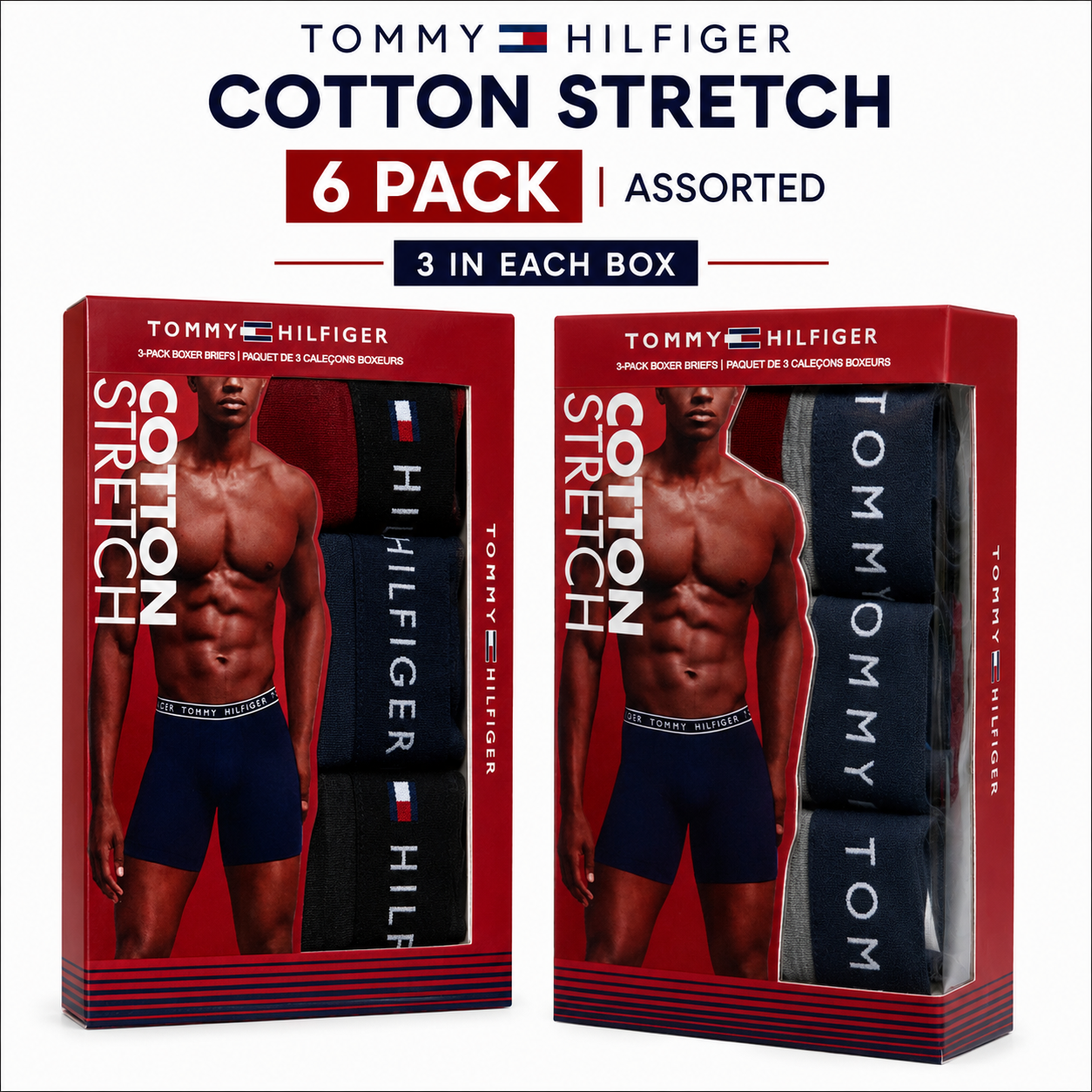 Tommy Hilfiger Mens Cotton Stretch Boxer Briefs Trunks Underwear S-XL 3-12 Pack - QHA UK