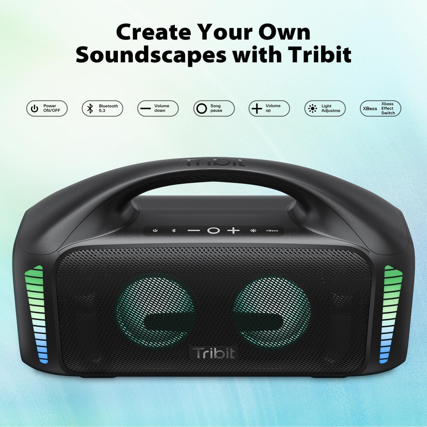 Tribit StormBox Blast 90W Bluetooth Speaker, XBass, LED, IPX7, 30H Playtime
