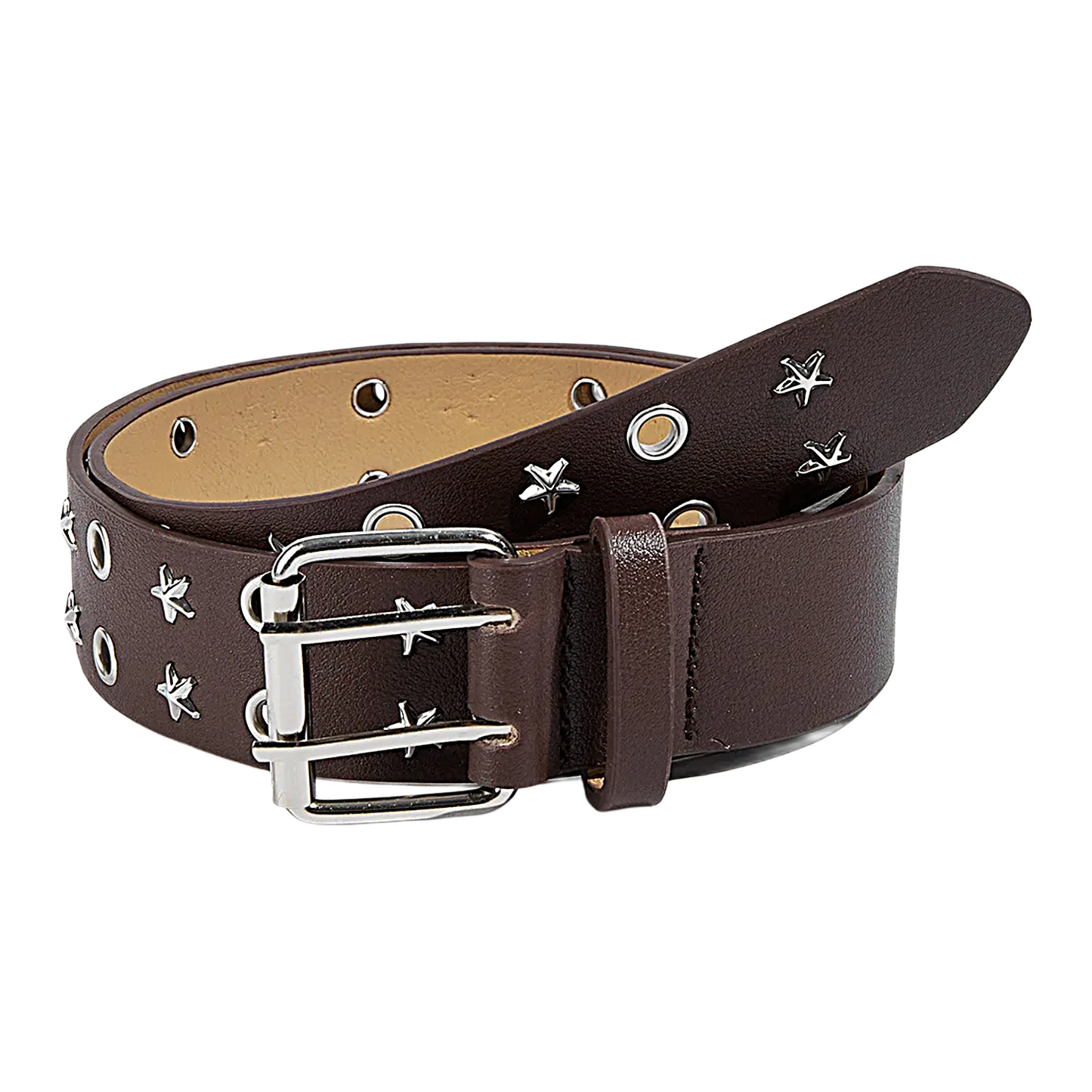 Unisex Punk PU Leather Belt Double Hole Metal Pin Buckle Goth Y2K Waist 28”-36” - QHA UK