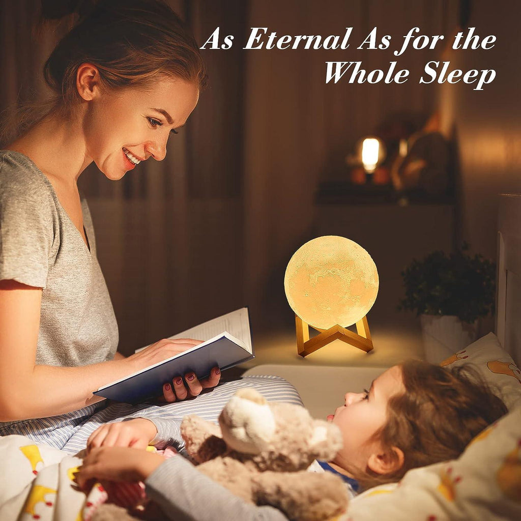 Moon Beam 3D LED Light 15cm - Home Decor LED Lamp - Moon Model Light Up Wireless