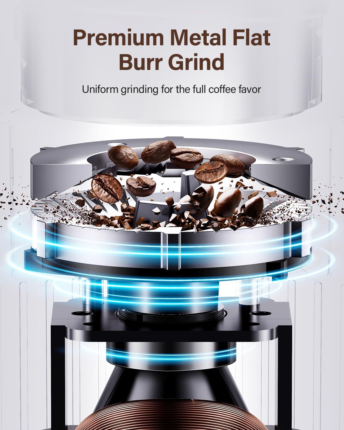 Coffee Grinder Burr Electric 25 Grind Settings with Digital Timer Black Shardor