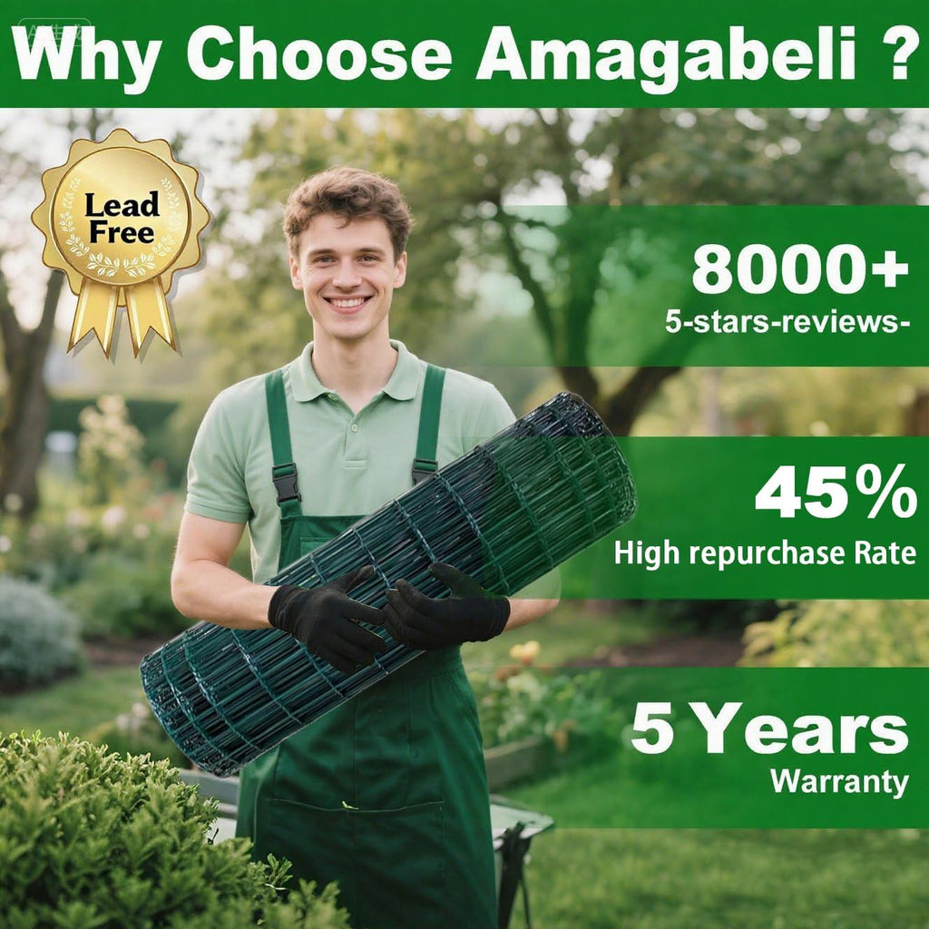 1M x 25M Green PVC Wire Mesh Fence Heavy Duty Rust Proof Garden Fencing Roll