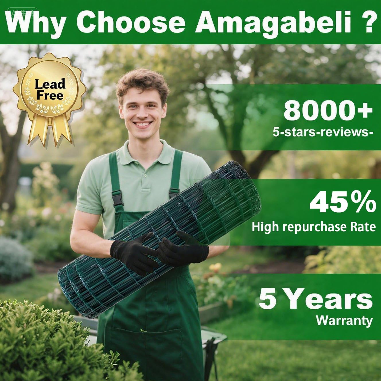 1M x 25M Green PVC Wire Mesh Fence Heavy Duty Rust Proof Garden Fencing Roll