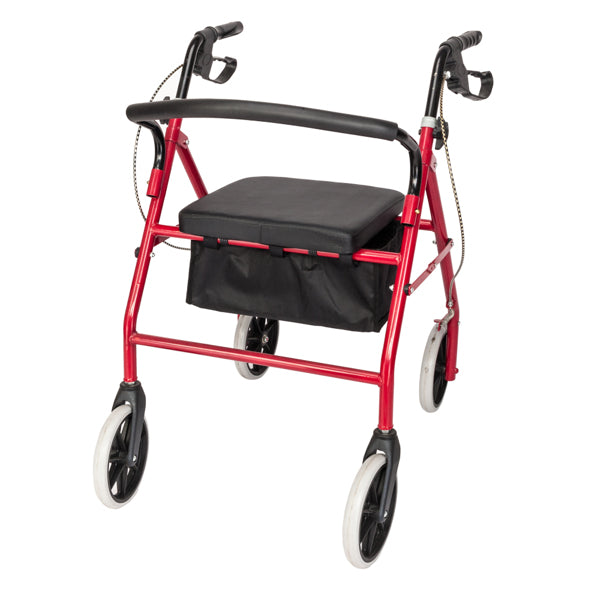 Ultra Lightweight Folding Rollator Walker – Adjustable, Portable Aid for Elderly