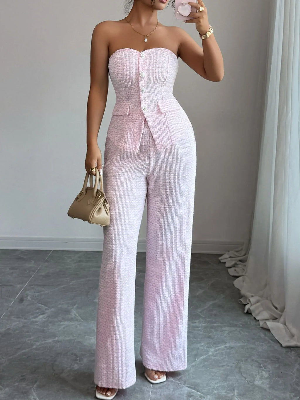 Sweetheart Neck Tube Top and Pants Set