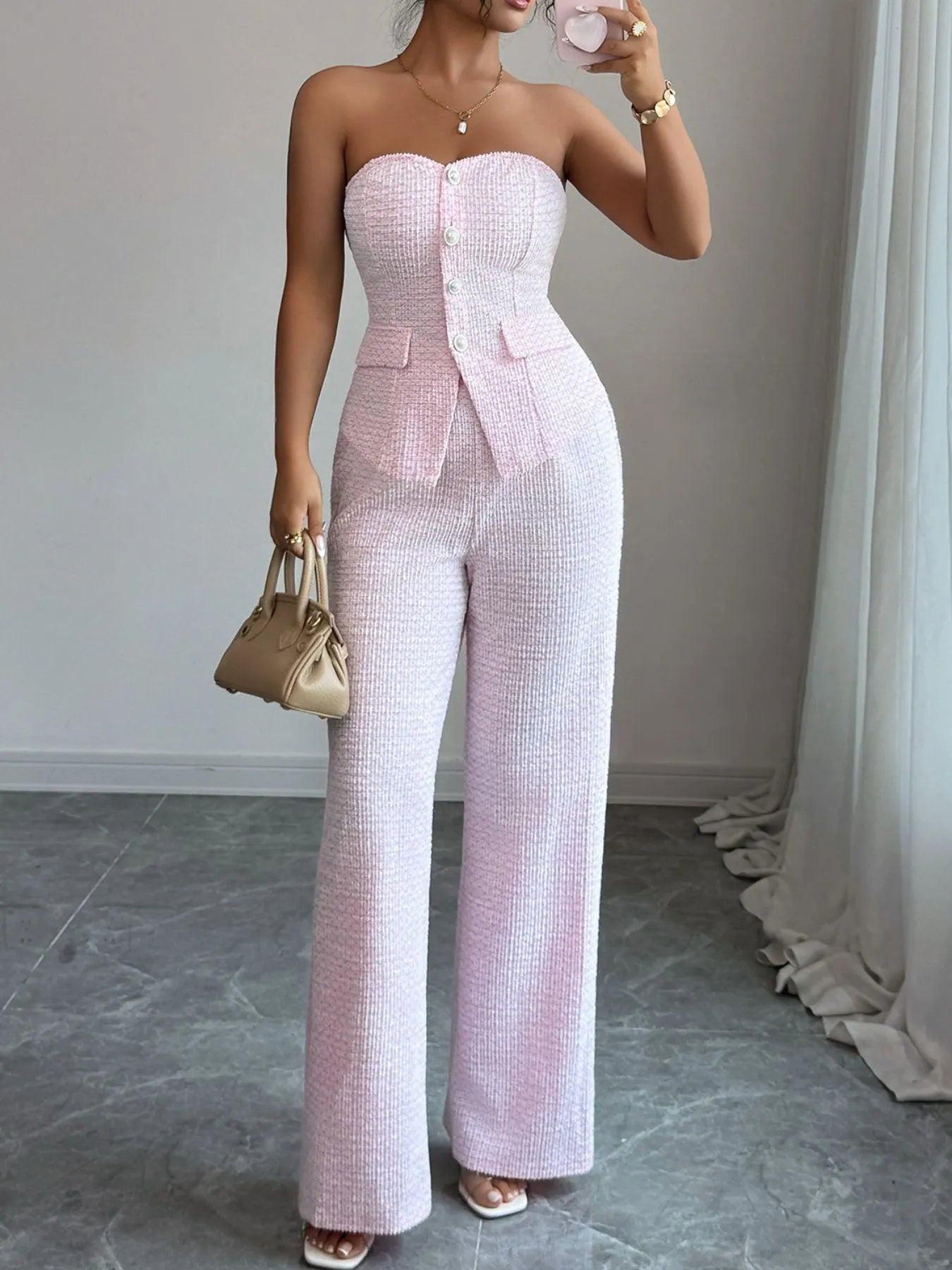 Sweetheart Neck Tube Top and Pants Set