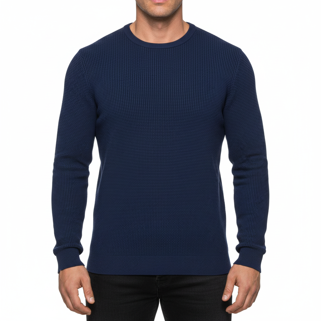 Jasper Conran Debenhams Men's Basketweave Cotton Jumper | Crew Neck Regular Fit | S-3XL