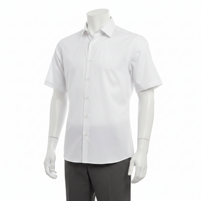 Double Two Men's Classic Cotton Blend Short Sleeve Shirt 6 Colours 14.5–23"
