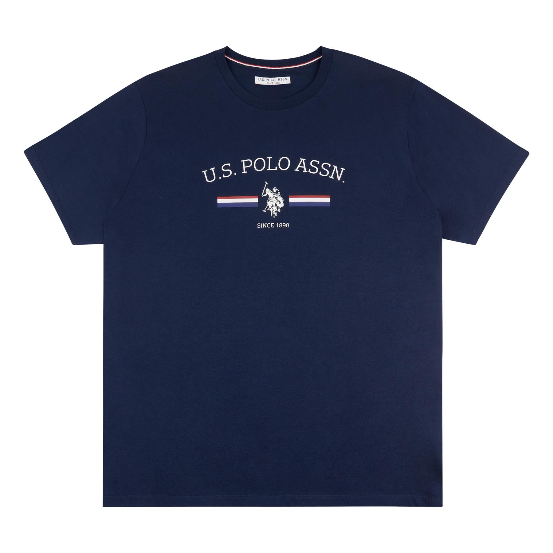 Men U.S. Polo Assn. Uspa Stripe Rider Pure Cotton T-Shirt