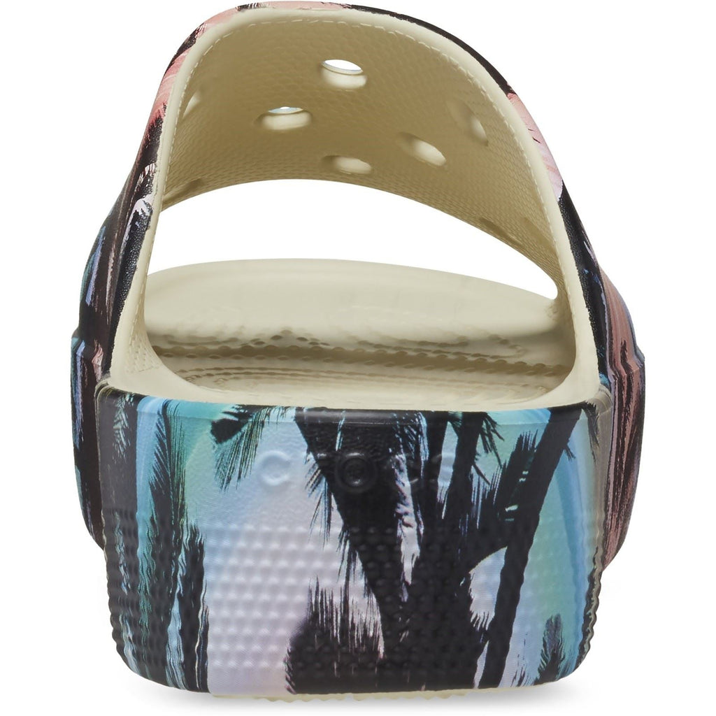 Crocs Women's Classic Summer Nostalgia Platform Slide in Bone/Multi 4 to 8