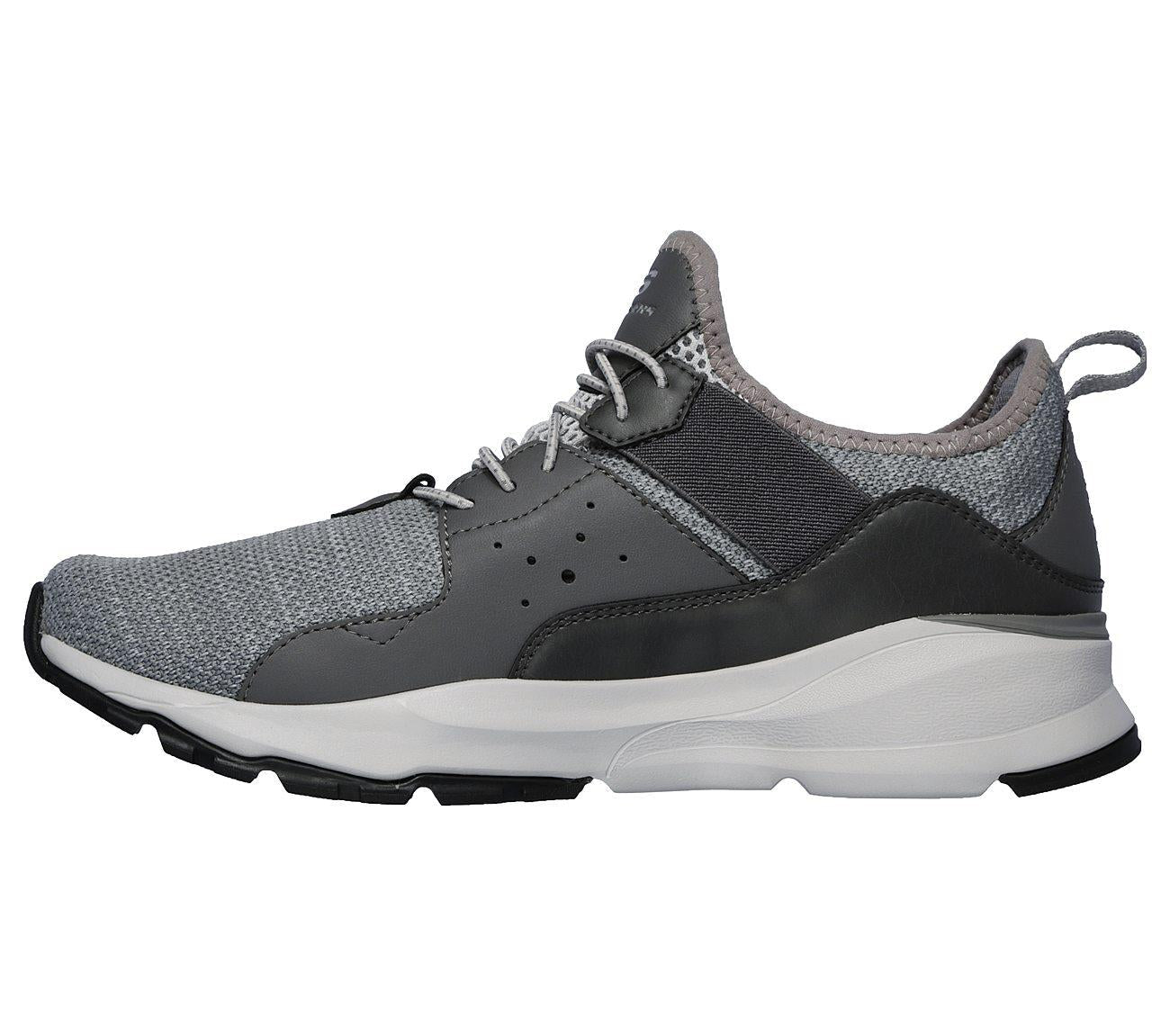 SKECHERS Men's Relven-Arkson Slip On Stretch Laced Sporty Casual Comfort Sneaker in Light Grey