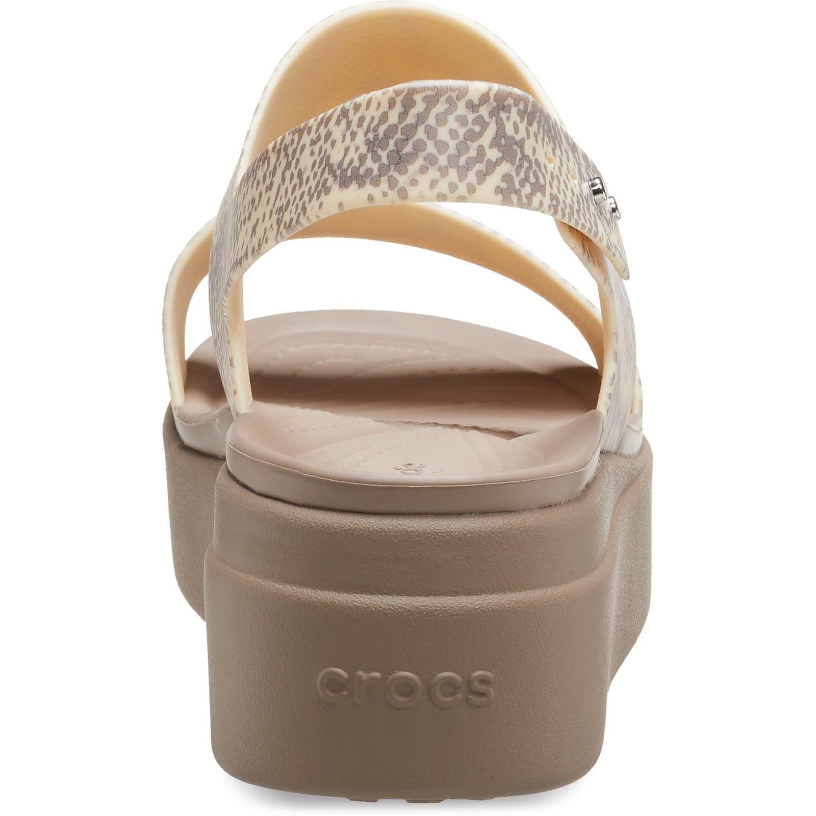 Crocs Women's Brooklyn Snake Low Wedge in Bone 4 to 8
